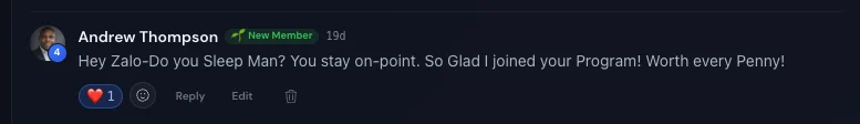 Andrew Thompson: so glad I joined your program — worth every penny.